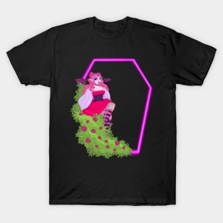 pink neon vampire girl T-Shirt